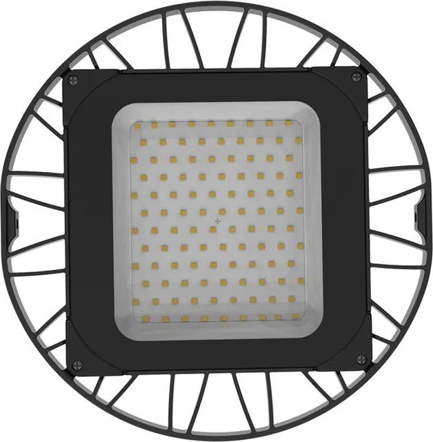 LUXULA LED UFO Hallenstrahler 150W 14400lm 5000K Neutralweiß Schwarz Runde HighBay Hallenleuchte IP65 - Bild 1
