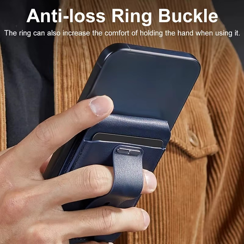 luxuglow MagSafe Geldbörse für iPhone 17 mit Find-My-Funktion und verstellbarem Ständer, Schwarz - Bild 4