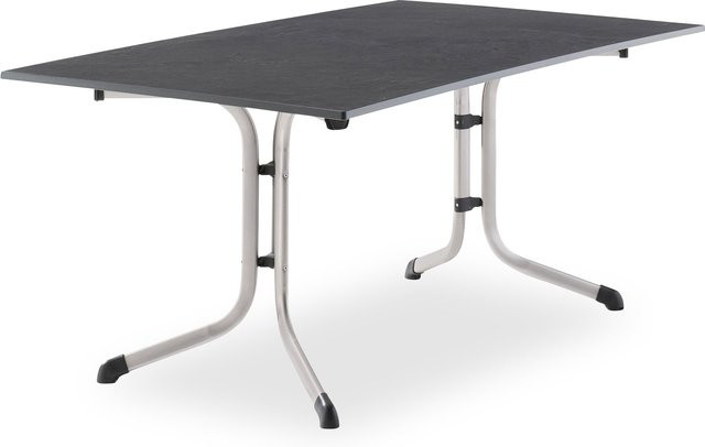 Sieger Klapptisch für Garten Balkon und Terrasse mit Vivodur Tischplatte in Silber und Anthrazit, B/H/L: 95 x 73 x 165 cm - Bild 1