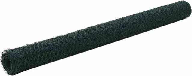 vidaXL Drahtzaun aus Stahl mit PVC-Beschichtung in Grün, Breite: 25 m, Höhe: 1,5 m - Bild 1