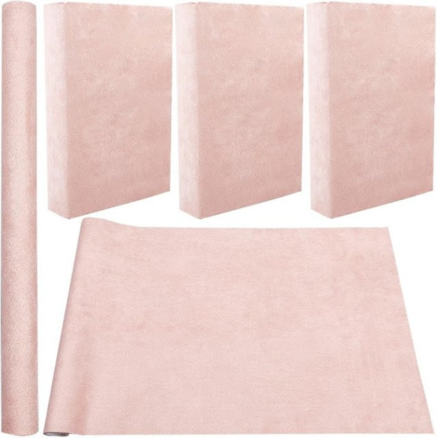 Buchtuch für Buchbindung aus Wildlederstoff mit Papierrückseite in Rosa, 150 x 43 cm - Bild 1