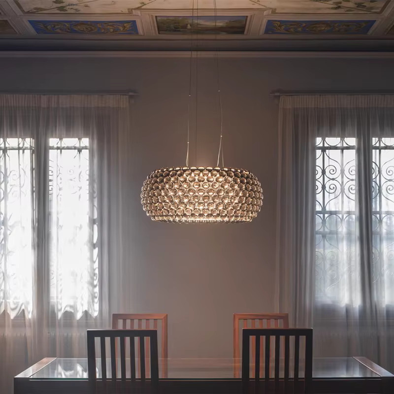 HomeLover Nordic Kristall-Kronleuchter mit Perlen-Anhänger in Gold und Transparent für Wohnzimmer und Restaurant - Bild 3