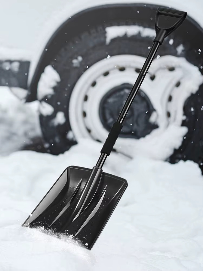 Alloet Notfall-Schneeschaufel mit rotierender Funktion in Schwarz für Auto, Garten und Camping - Bild 6