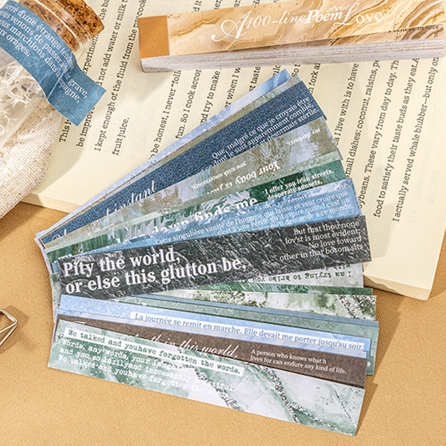 Mr.Paper 6er Pack dekorative Streifen-Aufkleber mit englischen Zitaten im Vintage-Stil für Scrapbooking und Journaling, Mehrfarbig - Bild 1