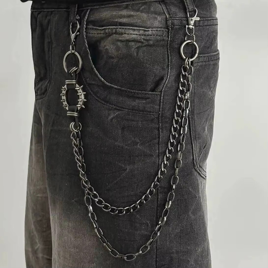 Salircon Schlüsselring, Metall, Silber, Punk, Herren - Bild 2