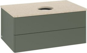 V&B Waschtischunterschrank Antao mit Beleuchtung, Farbe: Grau-Grün lackiert, B/T/H: 80 x 36 x 50 cm - Bild 1