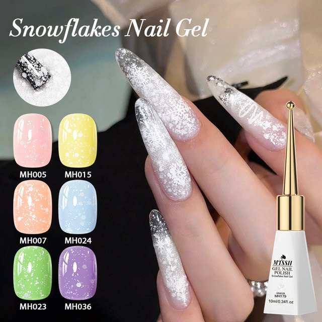 MTSSII Nagellack, Schneeweißer Glitzer-Gel, 10 ml, Schimmernd - Bild 1