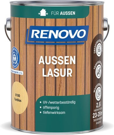 RENOVO Aussenlasur wasserbasiert farblos transparent 2,5 l - Bild 1