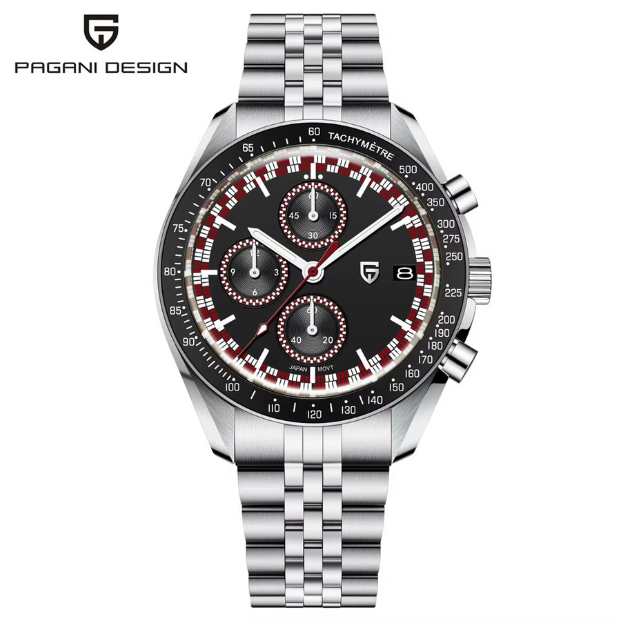 PAGANI DESIGN Armbanduhr, Quarz, Edelstahl, Saphirglas, Grün, Herren - Bild 7