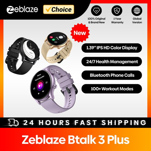 Zeblaze Smartwatch, Schwarz, Silikon, Unisex, 44 mm - Bild 1