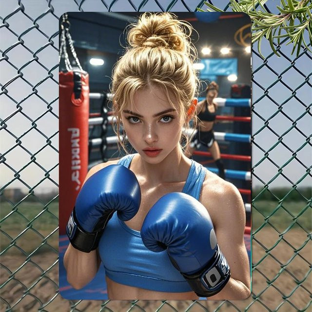 CIFBUY Vintage-Blechschild Metall Koreanisches Fitness-Kunstposter Wanddekoration Mehrfarbig B: 30,0 cm, H: 20,0 cm - Bild 1