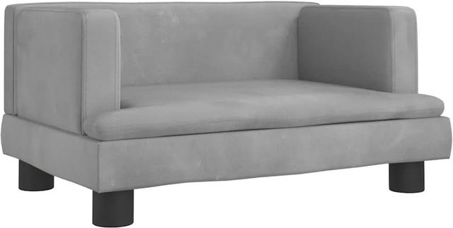 vidaXL Hundebett Sofa aus Samt in Hellgrau, B/T/H: 60 x 40 x 30 cm - Bild 1