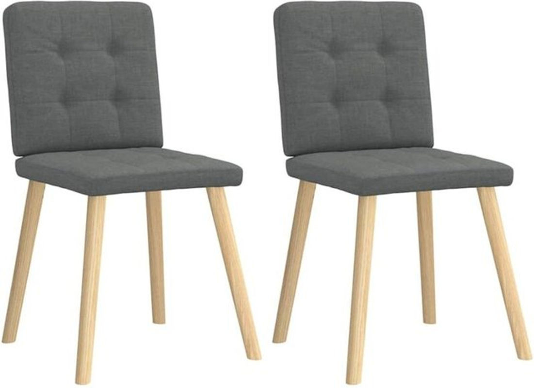 Set aus 2 Polsterstühlen im skandinavischen Design von vidaxl, Esszimmerstühle aus Stoff und Metall in Anthrazit und Grau - Bild 1
