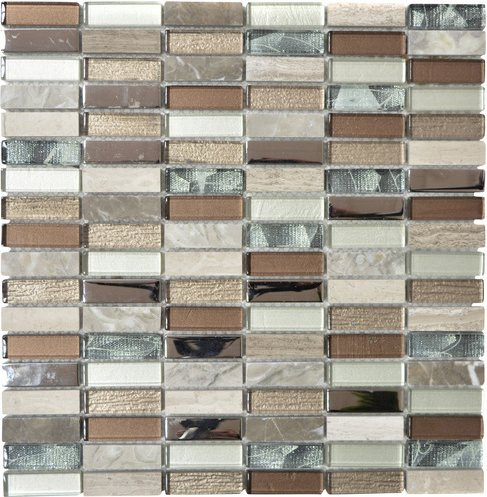 HuH Mosaik Mosaikfliese Night Wandbelag in Braun, Silber und Grau mit Steinoptik, B/H: 30,4 x 29,8 cm - Bild 1