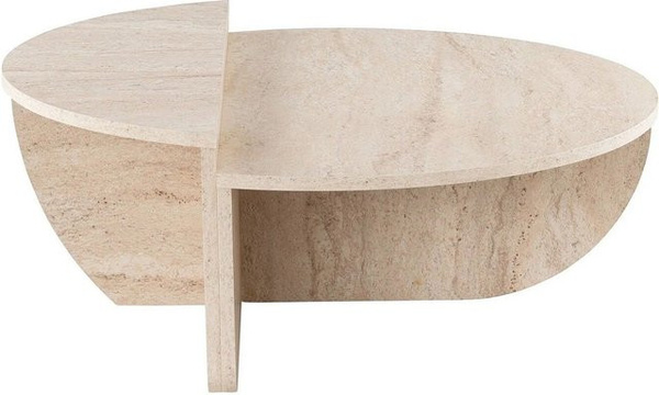 Couchtisch Aloeva von Vente-unique in Beige mit Travertin-Optik, Breite: 90 cm