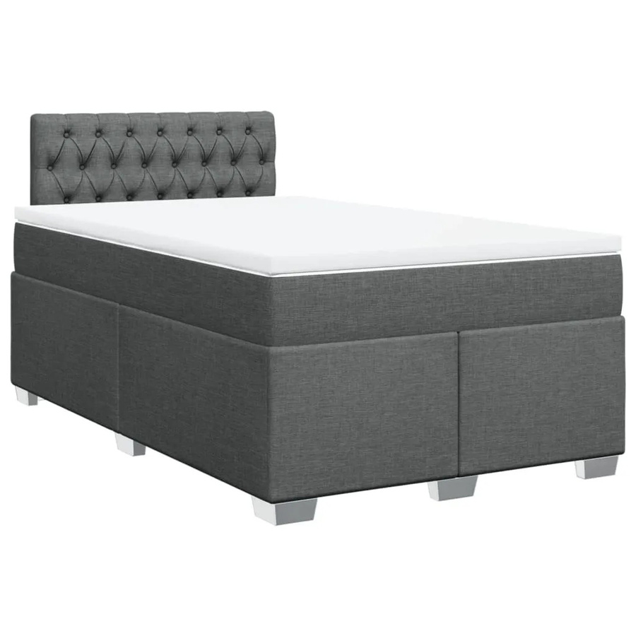 vidaXL Boxspringbett mit Matratze Hybrid-Design in Grau, B/T: 120 x 200 cm - Bild 2