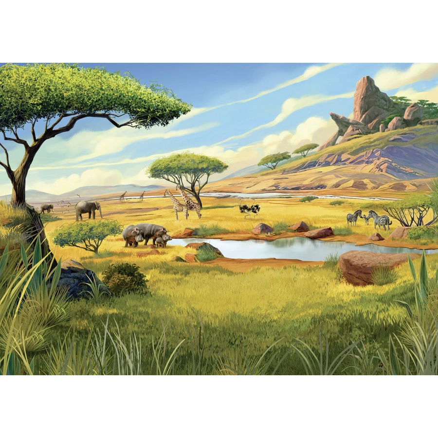 Komar Vlies Fototapete Disney The Lion King Savanna in Grün und Multicolour - Bild 2
