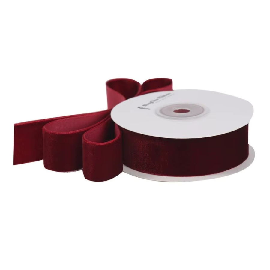 Rote Samtband Rolle für DIY Geschenkverpackungen und Blumensträuße, 5 Yards Velourbänder - Bild 5