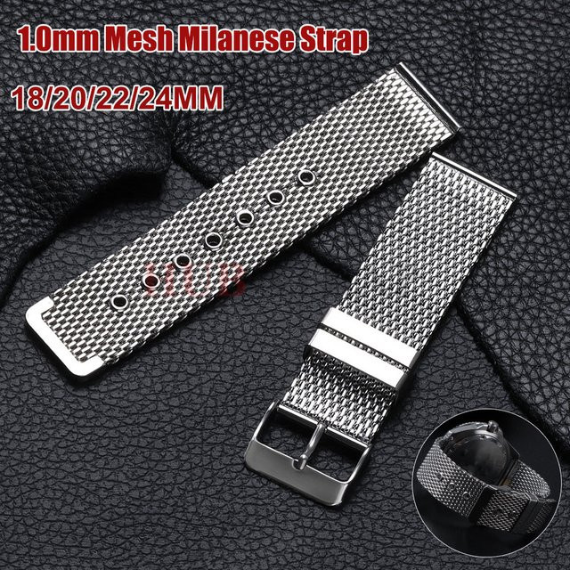 Uhrenarmband Edelstahl, Milanaise, Silber, Unisex - Bild 1