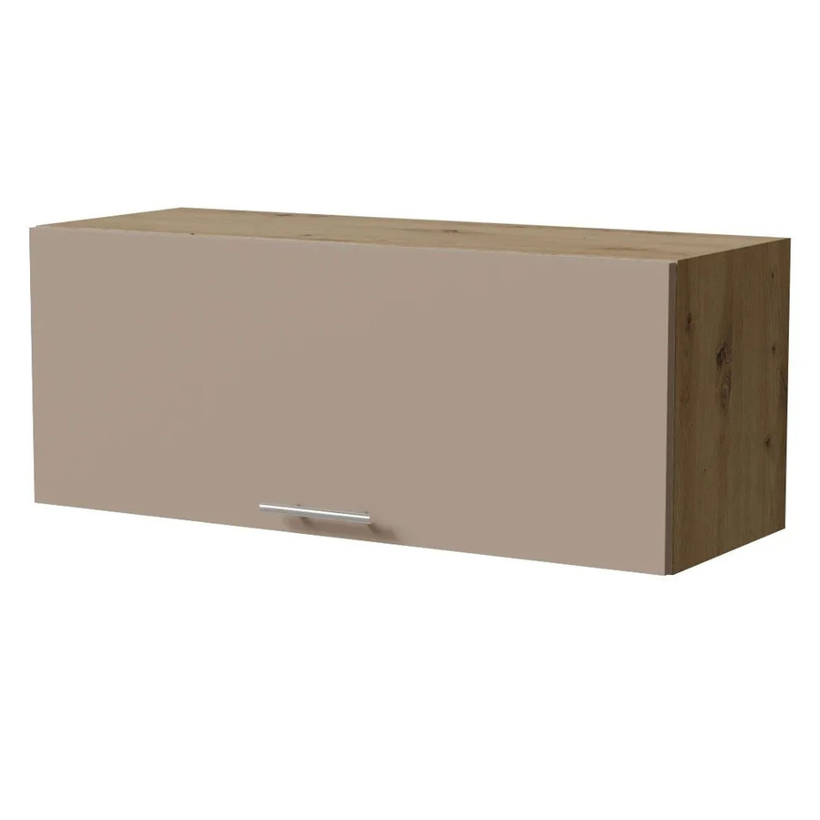 Feldmann-Wohnen Klapphängeschrank Brerra W4B/90 in Eiche Artisan und RAL 1019 Graubeige Matt mit Gasdruckdämpfer, B/H/T: 90 x 32,5 x 36 cm - Bild 2