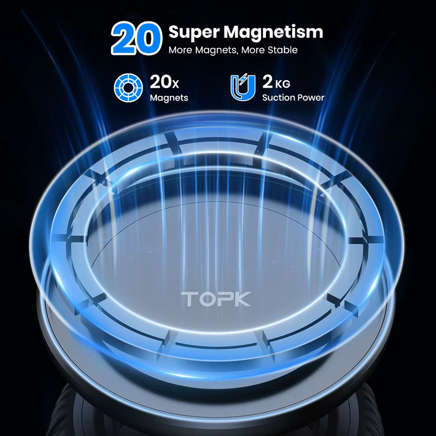TOPK Magnetische Autohalterung für Smartphones in Schwarz mit 360 Grad Rotation und Anti-Shake-Funktion - Bild 2
