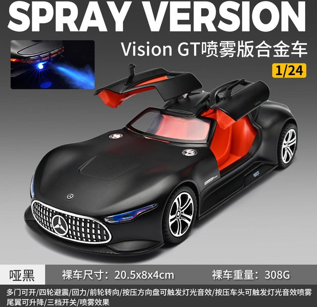 Linyi toy car Mercedes Benz Amg Vision Gt Gran Turismo Concept, Modellauto, 1:24, Metall, ab 14 Jahre - Bild 1