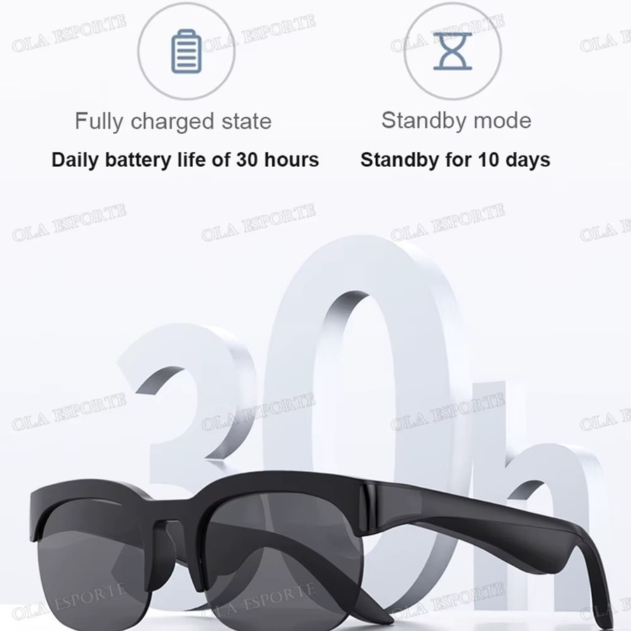 Ola Esporte Intelligente Bluetooth V5.3 Sonnenbrille mit HIFI-Kopfhörerfunktion für Anrufe und Sport, Schwarz - Bild 4