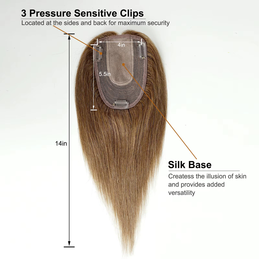 HAIRCUBE Echthaar-Topper mit Pony, Hellbraun, Damen - Bild 3