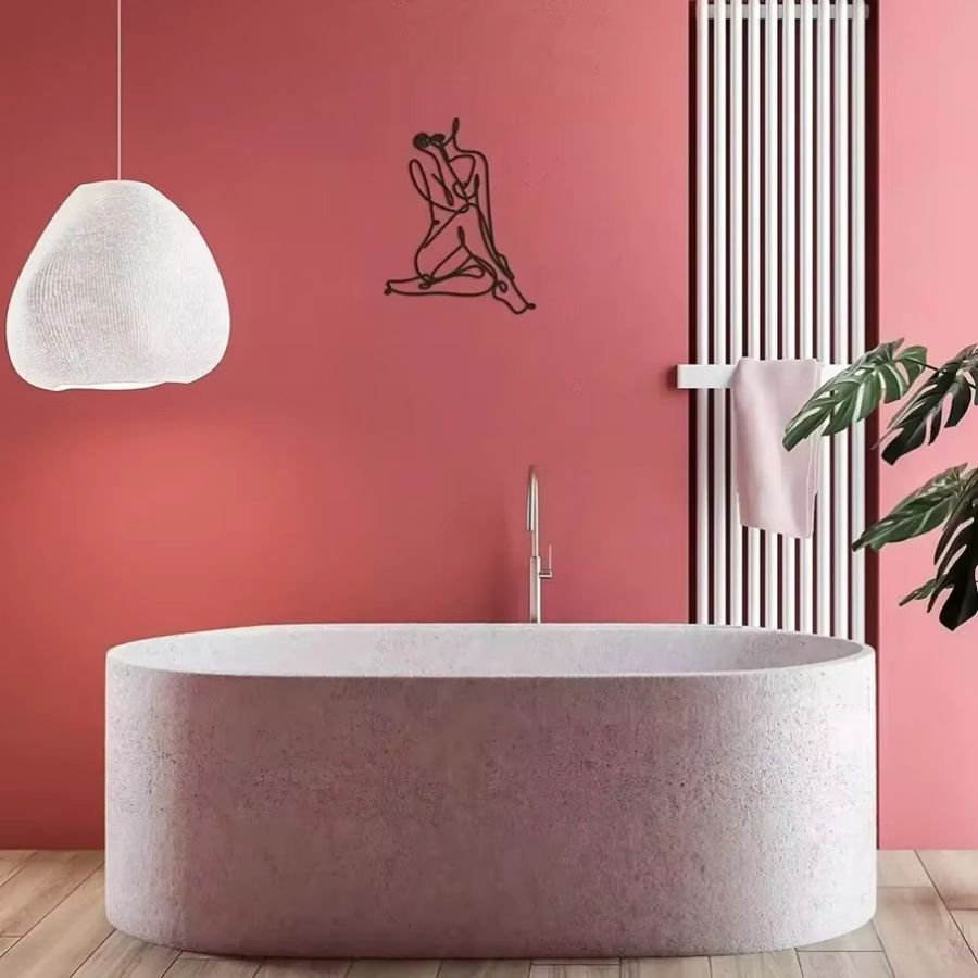 CIFbuy Moderne abstrakte Wandskulptur aus Metall – Minimalistische weibliche Eisendraht-Kunst für dein Zuhause - Bild 4