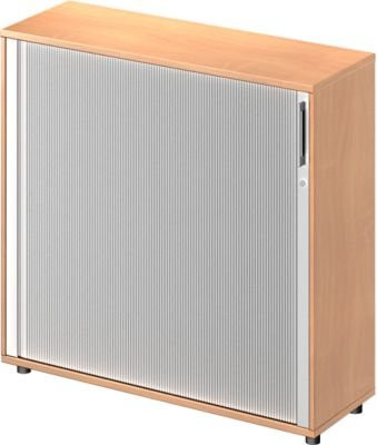Schäfer Shop Genius Querrollladenschrank TETRIS WOOD mit 3 Fächern in Buche-Dekor, Breite: 120 cm - Bild 1