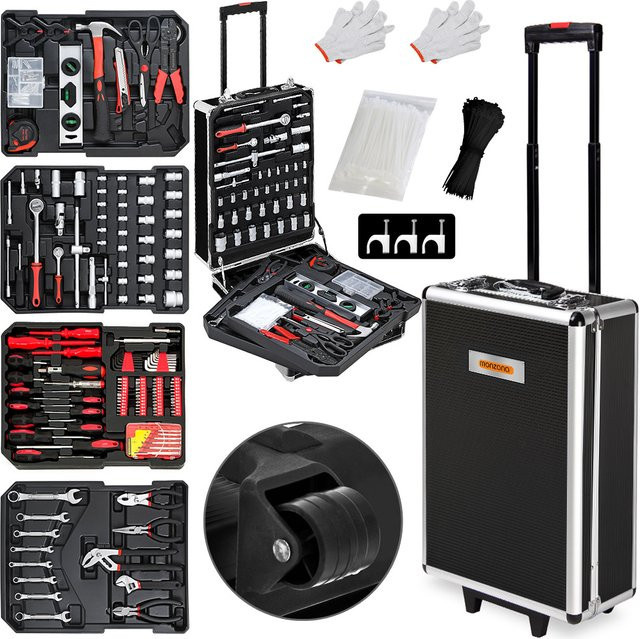 MONZANA Werkzeugtrolley 899-teilig in Anthrazit und Silber aus Stahl und Aluminium, abschließbar und rollbar - Bild 1