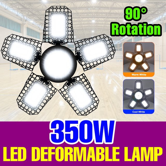 CanLing 350W LED-Lampe E27 mit verstellbarem Design in Weiß für Garage und Workshop - Bild 1