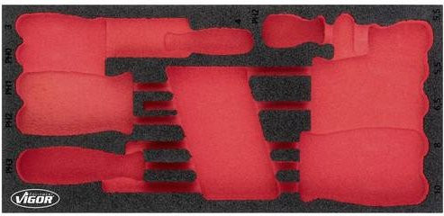 Vigour Schaumstoffeinlage V4989-L, Farbe: Rot, B: 18,8 cm, L: 39,3 cm, H: 3,5 cm - Bild 1