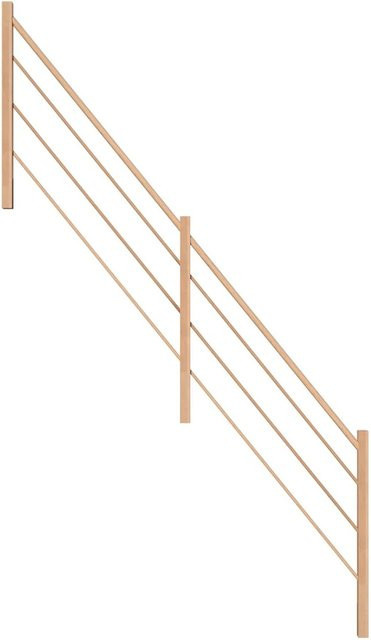 StarWood Holz-Design-Geländer Buche in Braun, Wandmontage, B/H: 182 x 137 cm - Bild 1