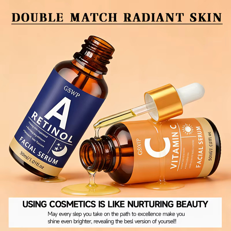 GSWP Vitamin C und Retinol Serum Set, 60ml/120ml, für trockene Haut - Bild 3