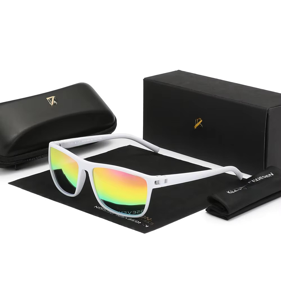 KINGSEVEN Sonnenbrille, quadratisch, Vollrand, Kunststoff, weiß, Unisex, polarisiert - Bild 2