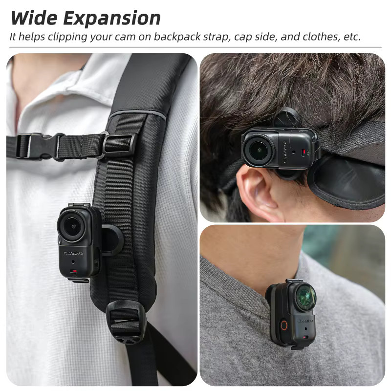 DJI Osmo Nano Zubehör: 360-Grad-Drehbare Clip-Halterung mit Anti-Shake-Funktion in Schwarz - Bild 5