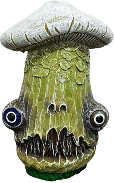 CosyHome Halloween Pilz Gartenstatue mit gruseligen Augen in Beige aus Harz - Bild 1