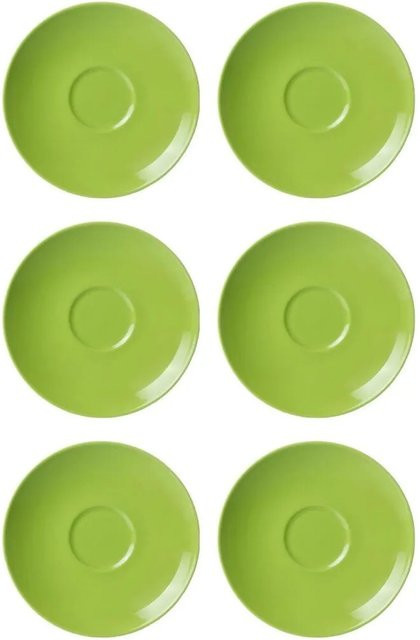 Ritzenhoff & Breker DOPPIO Kaffeeuntertassen aus Porzellan, Grün, 6er Set, Durchmesser: 16 cm - Bild 1