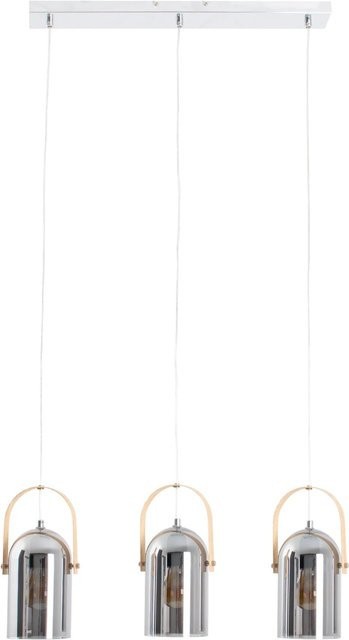 Näve Pendelleuchte Vidrio 3er-Set Silber aus Glas und Metall, B/H/T: 64 x 141 x 11,5 cm, E27 - Bild 1