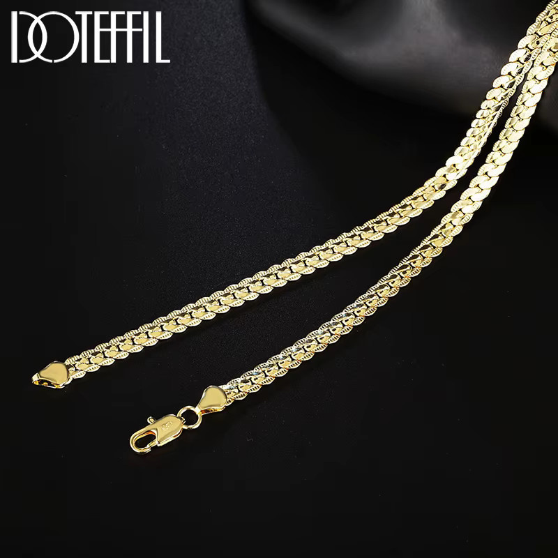 DOTEFFIL Halskette, 18 Karat Gold Farbe, 40-60 cm, Unisex - Bild 2