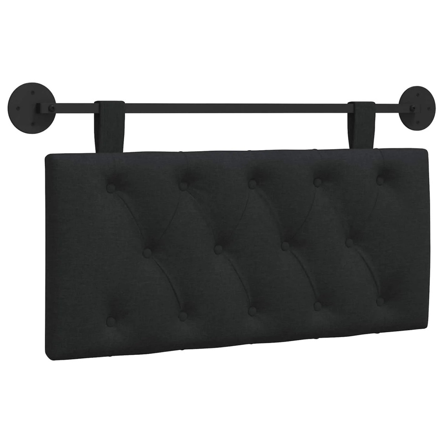 vidaXL Hängendes Kopfteil in Schwarz, Modernes Polsterteil aus Stoff für dein Schlafzimmer, Breite: 90 cm, Höhe: 55 cm, Tiefe: 7 cm - Bild 2