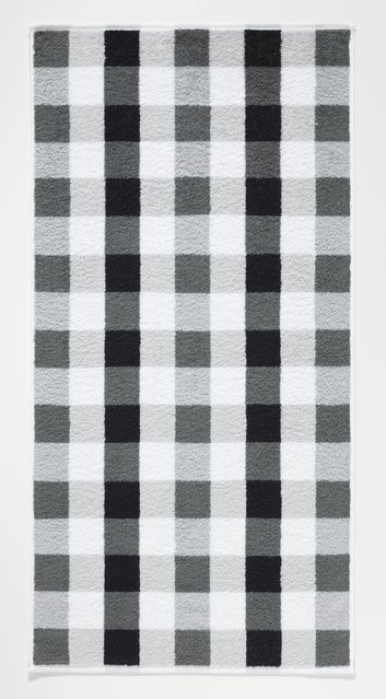 Cawo Duschtuch BE Karo in Anthrazit und Grau, Fluffy Baumwoll-Frottier, Breite: 140 cm, Höhe: 70 cm - Bild 1
