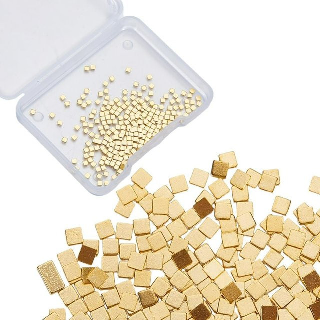 24K Gold Plated Brass Solder Chips, 2x2mm - Bild 1