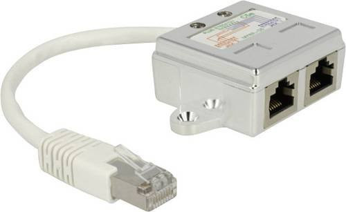 Delock RJ45 Netzwerk Adapter CAT 5e Ethernet LAN Adapter Weiß, Länge: 15 cm - Bild 1