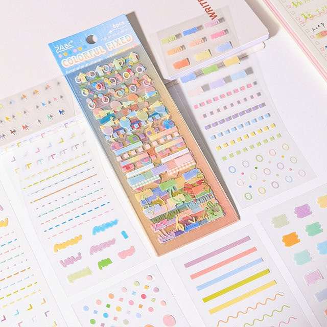 6 Stück Cartoon-Index-Tab-Aufkleber in Multicolour für dein DIY Scrapbooking und Album-Dekor - Bild 1