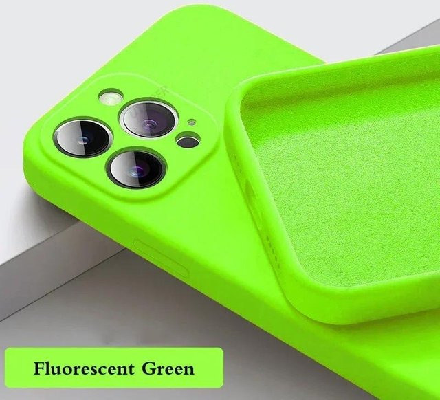 ASTUBIA Silikon Schutzhülle für iPhone 16 15 14 13 12 11 Pro Max Plus in Fluoreszierendem Grün - Bild 1