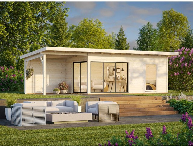 Palmako Gartenhaus Andrea Slide Plus aus Fichtenholz in Braun mit transparenten Elementen, B/T/H: 898 x 300 x 264 cm - Bild 1