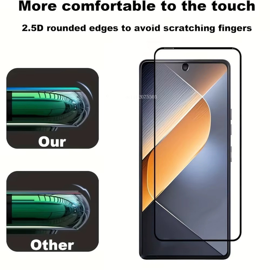2 Stück Xiaomi Poco M8 Serie Displayschutz aus gehärtetem Glas, 3D gebogen, 9H kratzfest, transparent - Bild 4