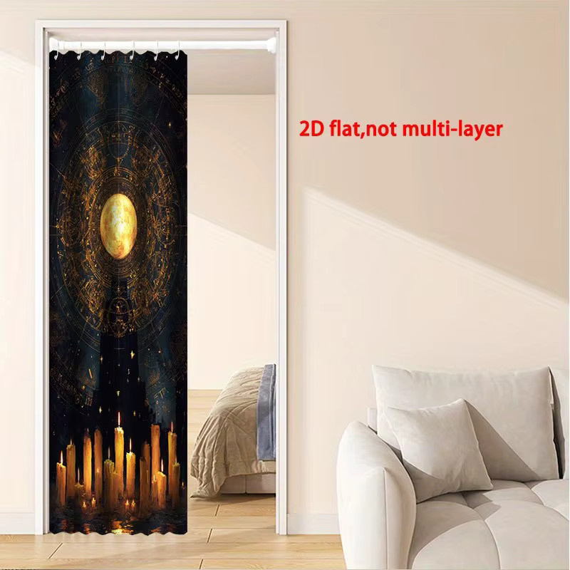 VIKAMA Tarot-inspirierter Türvorhang im gotischen Stil mit Mond-Design für Schlafzimmer und Wohnzimmer - Bild 3